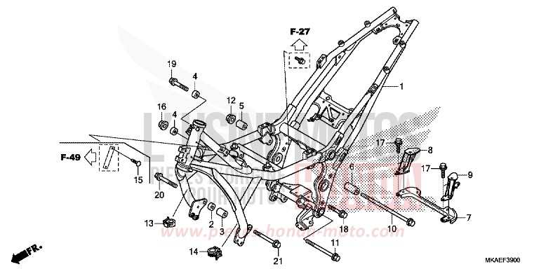 CARROSSERIE DE CHASSIS de Integra 750 MAT MAJESTIC SILVER METALLIC (NHB70) 2016
